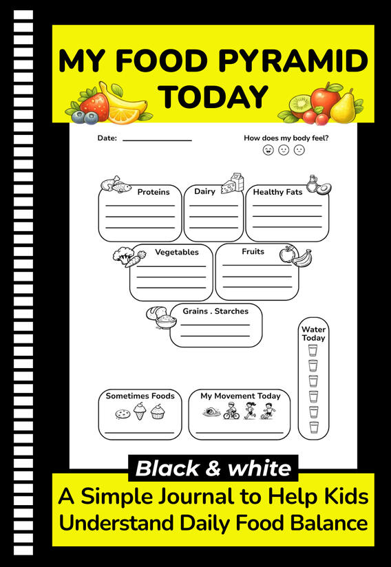 MY FOOD PYRAMID TODAY - B&W